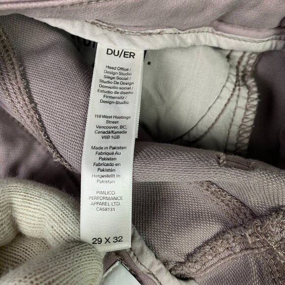 DU/ER No Sweat Slim Straight Stretch Pants Women's 29 x 32 Lilac Pink - Picture 8 of 14